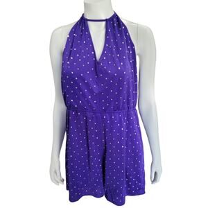 NWT 2B Bebe Studded Romper XL Halter V-Neck Sexy Party Clubwear Festival Trendy